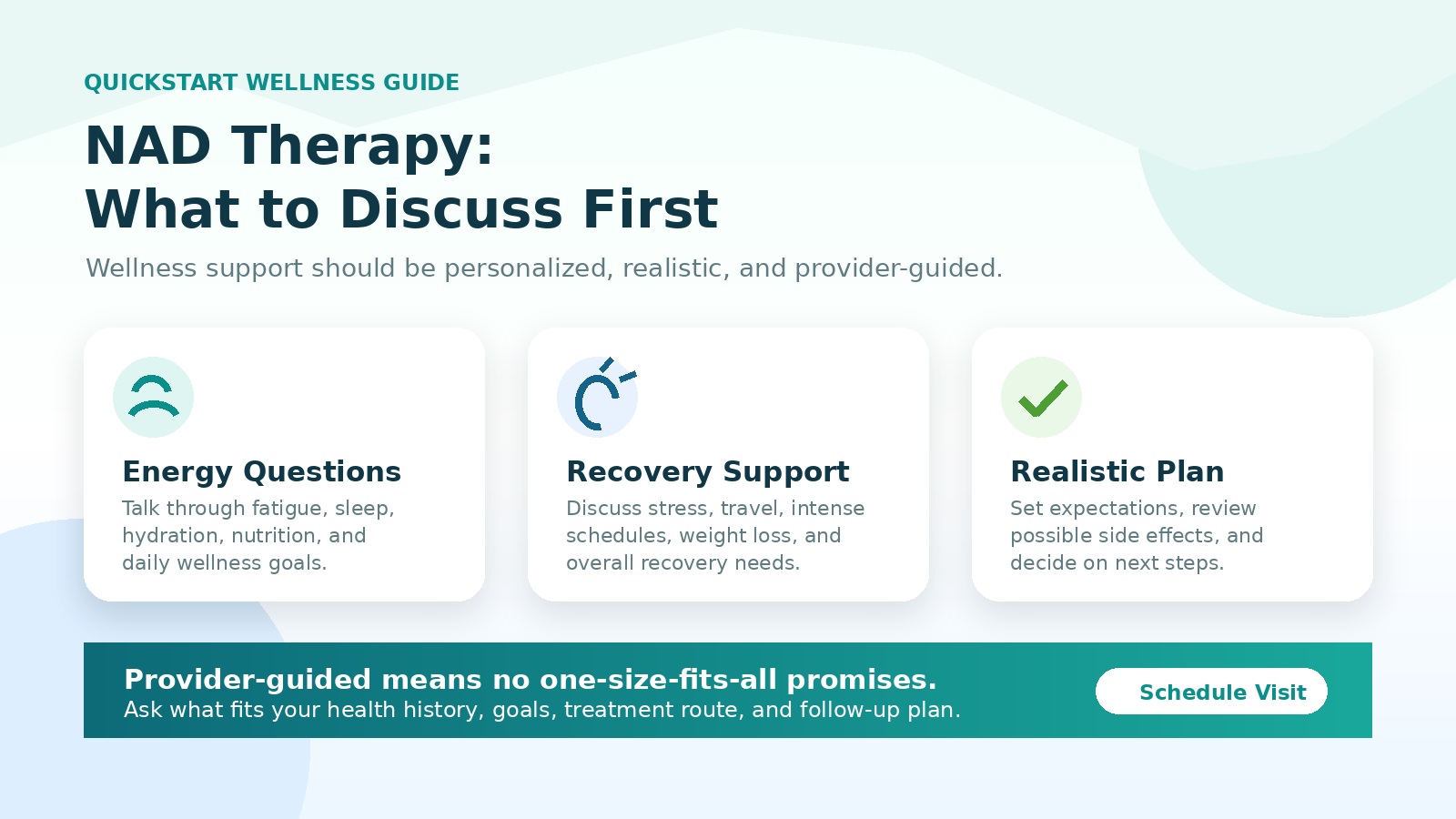 NAD therapy provider-guided wellness conversation